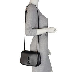 SAINT LAURENT Spontini Saddle Bag Black with gold hardware